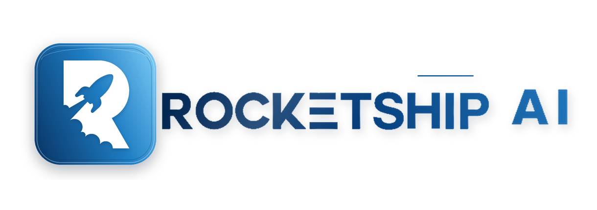 Rocketship AI rounded button logo